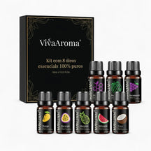 Kit Vivaaroma® – Óleos Essenciais 100% Naturais (8 unidades)